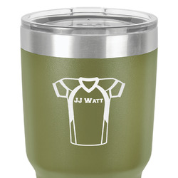 Football Jersey 30 oz Stainless Steel Tumbler - Olive - Single-Sided (Personalized)
