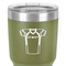 Football Jersey 30 oz Stainless Steel Ringneck Tumbler - Olive - Close Up