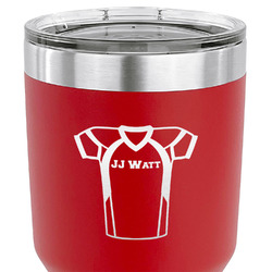 Football Jersey 30 oz Stainless Steel Tumbler - Red - Single Sided (Personalized)