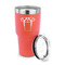 Football Jersey 30 oz Stainless Steel Ringneck Tumblers - Coral - LID OFF
