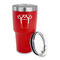 Football Jersey 30 oz Stainless Steel Ringneck Tumblers - Red - LID OFF