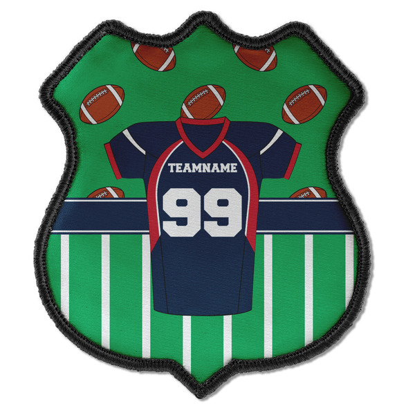 Custom Football Jersey Iron On Shield Patch C w/ Name and Number