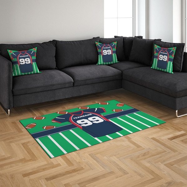 Football Jersey 4'x6' Indoor Area Rugs - IN CONTEXT