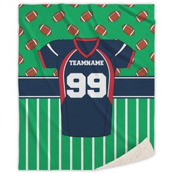 Football Jersey Sherpa Throw Blanket - 60"x80" (Personalized)