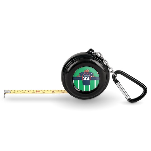 Custom Football Jersey Pocket Tape Measure - 6 Ft w/ Carabiner Clip (Personalized)