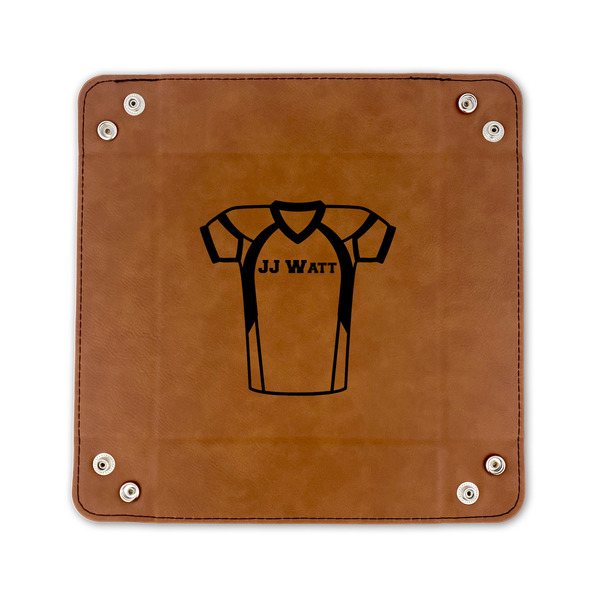 Football Jersey 6" x 6" Leatherette Snap Up Tray - FLAT FRONT