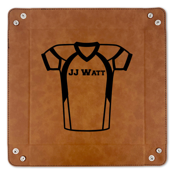 Football Jersey 9" x 9" Leatherette Snap Up Tray - APPROVAL (FLAT)
