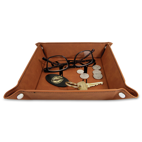 Football Jersey 9" x 9" Leatherette Snap Up Tray - STYLED