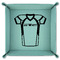 Football Jersey 9" x 9" Teal Leatherette Snap Up Tray - FOLDED