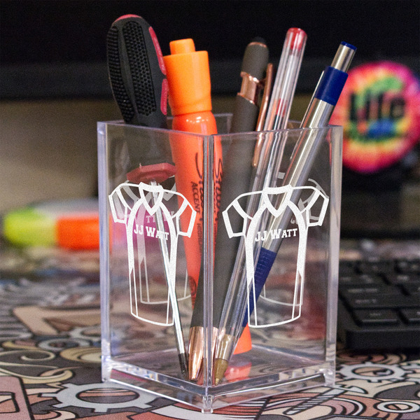 Football Jersey Acrylic Pen Holder - In Context