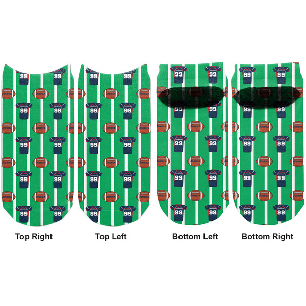 Football Jersey Adult Ankle Socks - Double Pair - Front and Back - Apvl