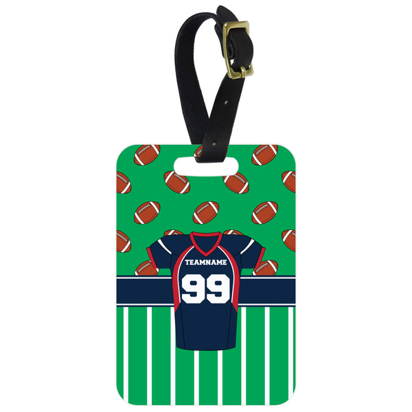 Custom Football Jersey Metal Luggage Tag w/ Name and Number