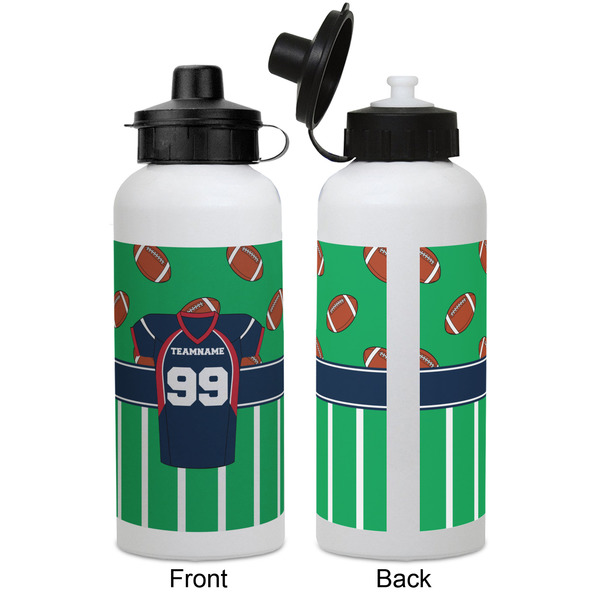 Football Jersey Aluminum Water Bottle - White APPROVAL