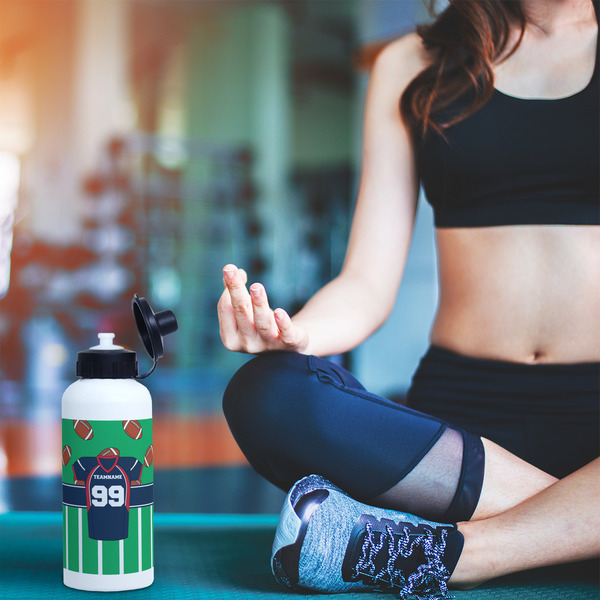 Football Jersey Aluminum Water Bottle - White LIFESTYLE