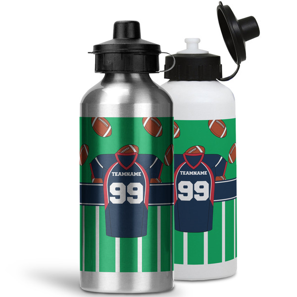 Football Jersey Aluminum Water Bottles - MAIN (white &silver)