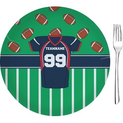 Football Jersey 8" Glass Appetizer / Dessert Plates - Single or Set (Personalized)