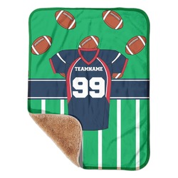 Football Jersey Sherpa Baby Blanket - 30" x 40" w/ Name and Number