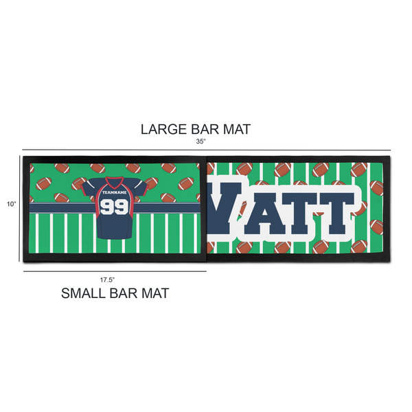 Football Jersey Bar Mats - Sizing Chart