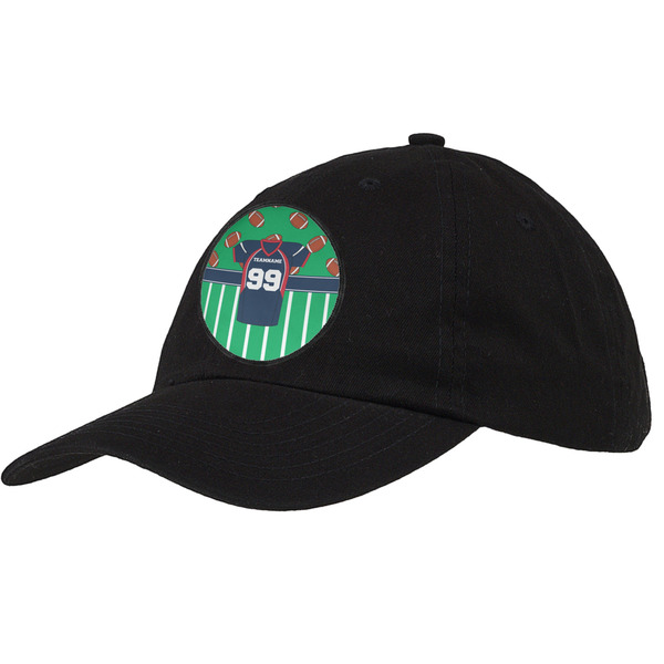 Custom Football Jersey Baseball Cap - Black (Personalized)