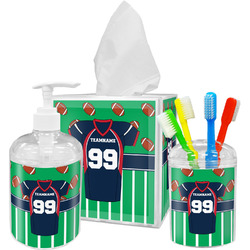Football Jersey Acrylic Bathroom Accessories Set w/ Name and Number