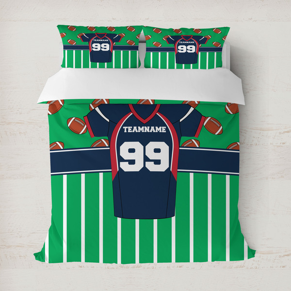 Custom Football Jersey Duvet Cover Set - Full / Queen (Personalized)