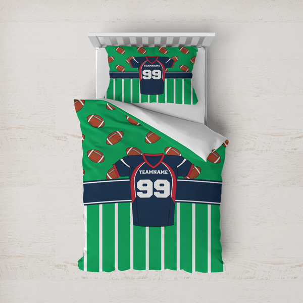 Custom Football Jersey Duvet Cover Set - Twin (Personalized)