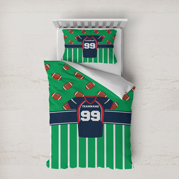 Custom Football Jersey Duvet Cover Set - Twin XL (Personalized)