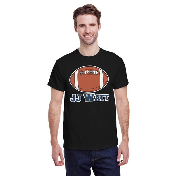 Custom Football Jersey T-Shirt - Black - Medium (Personalized)