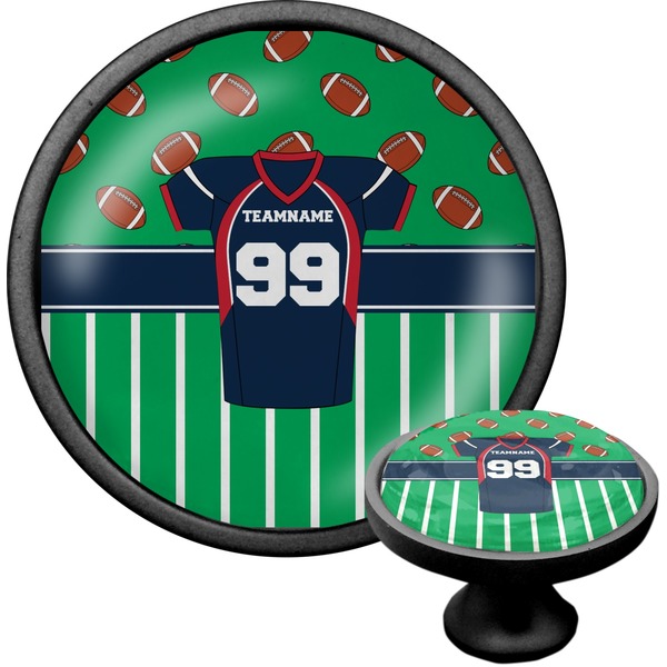 Custom Football Jersey Cabinet Knob (Black) (Personalized)