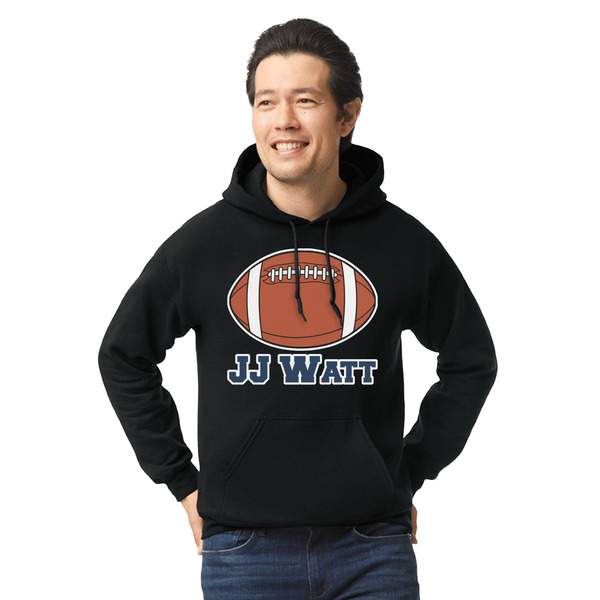 Custom Football Jersey Hoodie - Black - Small (Personalized)
