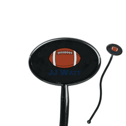 Football Jersey 7" Oval Plastic Stir Sticks - Black - Single Sided (Personalized)