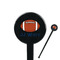 Football Jersey Black Plastic 7" Stir Stick - Round - Closeup