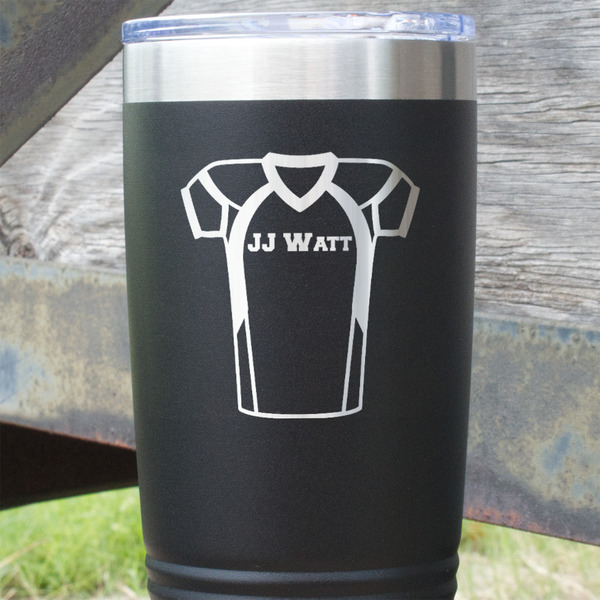 Football Jersey Black Polar Camel Tumbler - 20oz - Close Up