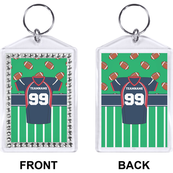 Football Jersey Bling Keychain (Front + Back)