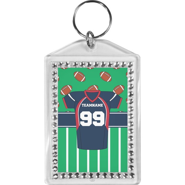 Custom Football Jersey Bling Keychain (Personalized)