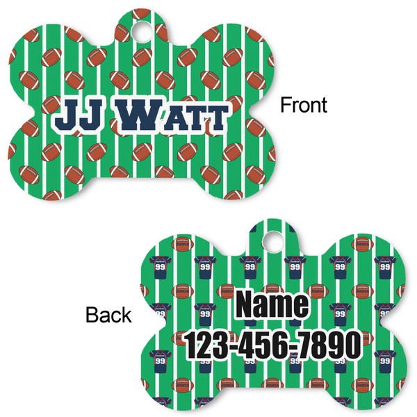 Football Jersey Bone Shaped Dog ID Tag - Large - Approval
