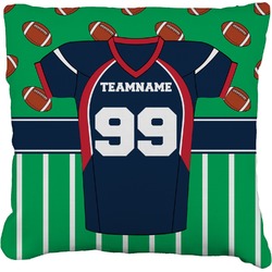 Football Jersey Faux-Linen Throw Pillow 18" (Personalized)