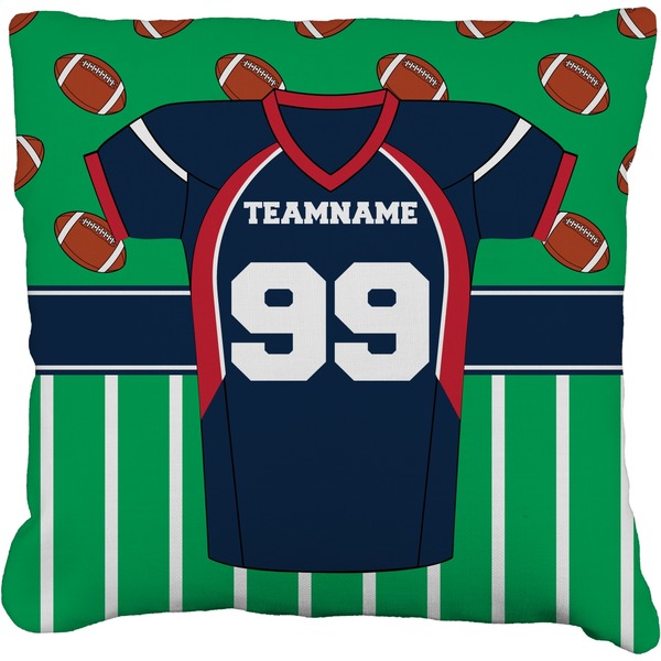 Custom Football Jersey Faux-Linen Throw Pillow 18" (Personalized)