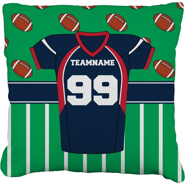 Custom Football Jersey Faux-Linen Throw Pillow 20" (Personalized)