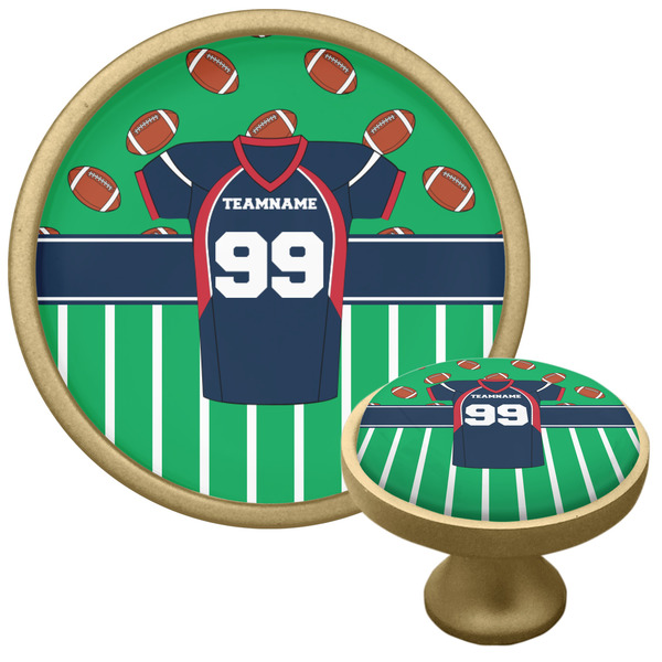 Football Jersey Cabinet Knob - Gold - Multi Angle