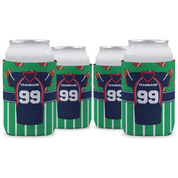 Football Jersey Can Cooler (12 oz) - Set of 4 w/ Name and Number