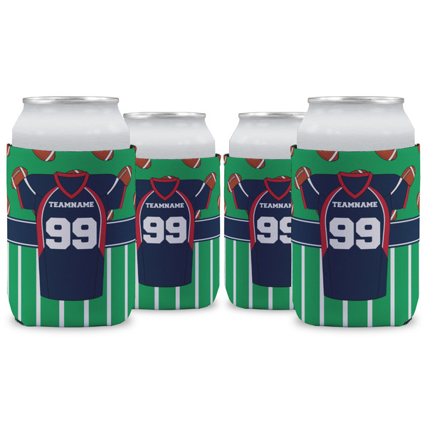 Custom Football Jersey Can Cooler (12 oz) - Set of 4 w/ Name and Number