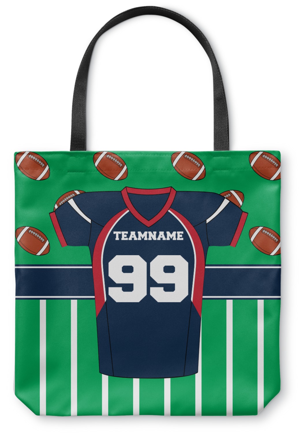 Football Jersey Design Custom Canvas Tote Bag