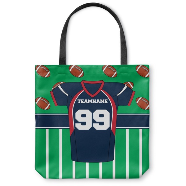 Custom Football Jersey Canvas Tote Bag - Large - 18"x18" (Personalized)