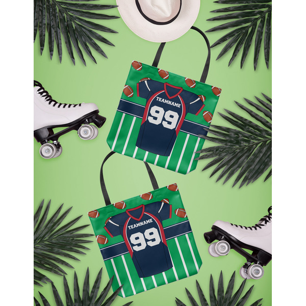 Football Jersey Canvas Tote Lifestyle Front and Back
