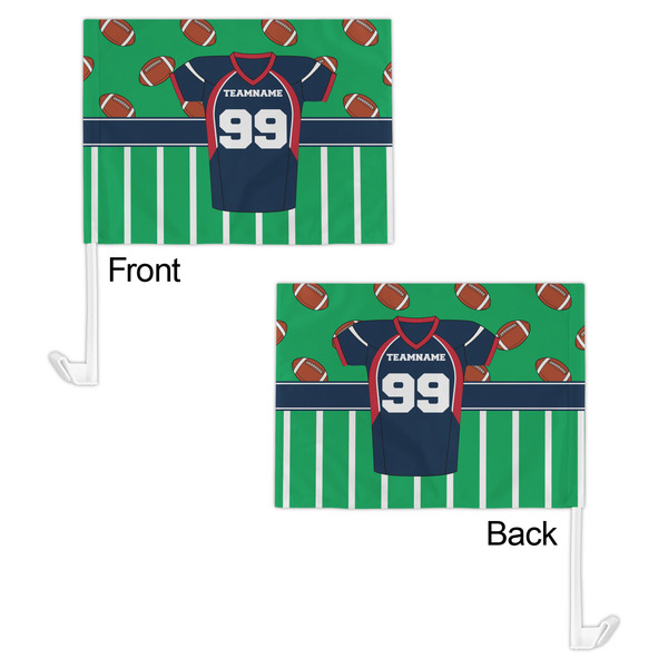 Football Jersey Car Flag - 11" x 8" - Front & Back View