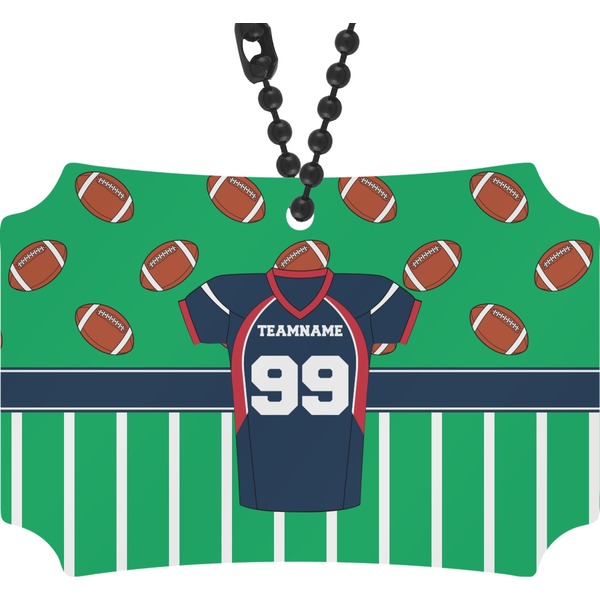 Custom Football Jersey Rear View Mirror Ornament (Personalized)