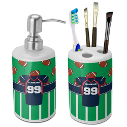 Football Jersey Ceramic Bathroom Accessories Set (Personalized)