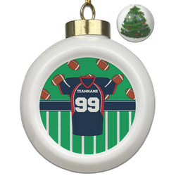 Football Jersey Ceramic Ball Ornament - Christmas Tree (Personalized)
