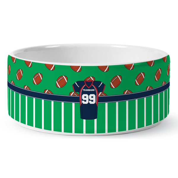 Football Jersey Ceramic Dog Bowl - Medium - Front